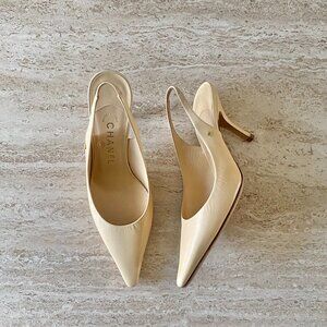 Vintage Chanel CC Slingback Heels